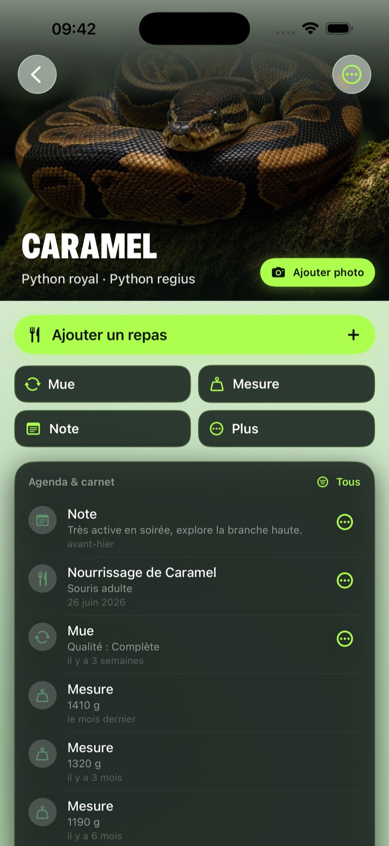 Suivi quotidien d’un animal dans TerraTrack.